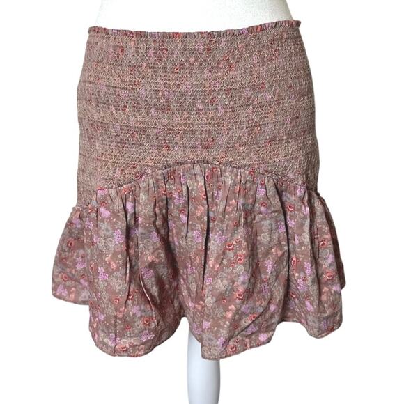 LoveShackFancy Anguilla Floral Skirt in Warm Taupe Sienna - Picture 5 of 11